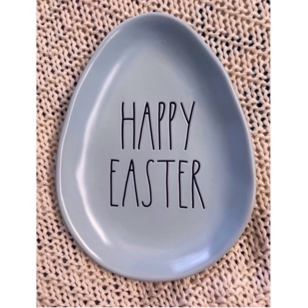 NEW Rae Dunn HAPPY EASTER egg shaped plate